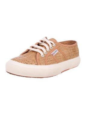 Superga Tan Woven Lace-Up Sneakers